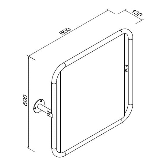 Lustro uchylne 60 x 60 cm stal biała